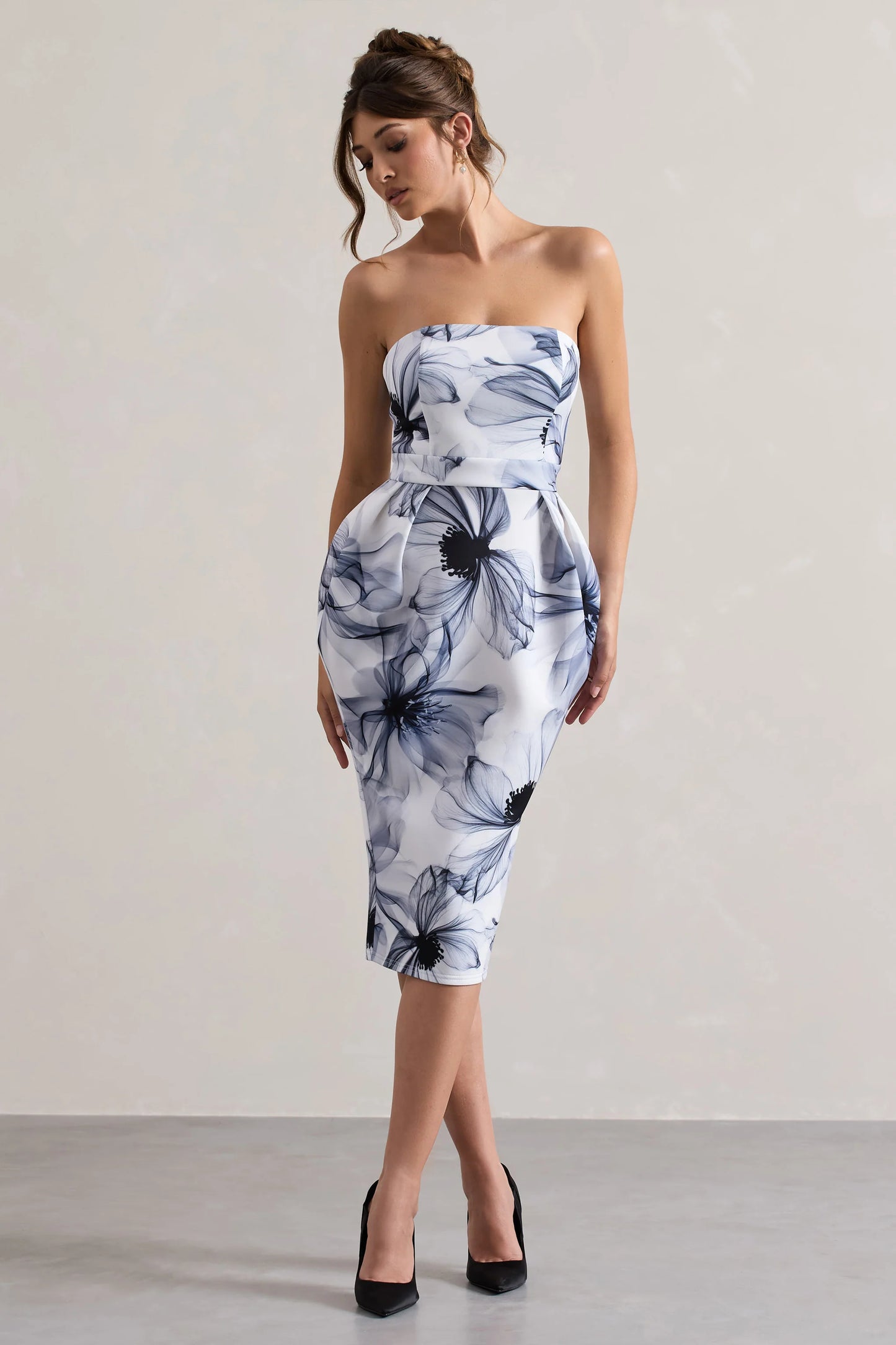 Chateau | Mono Print Bandeau Midi Dress