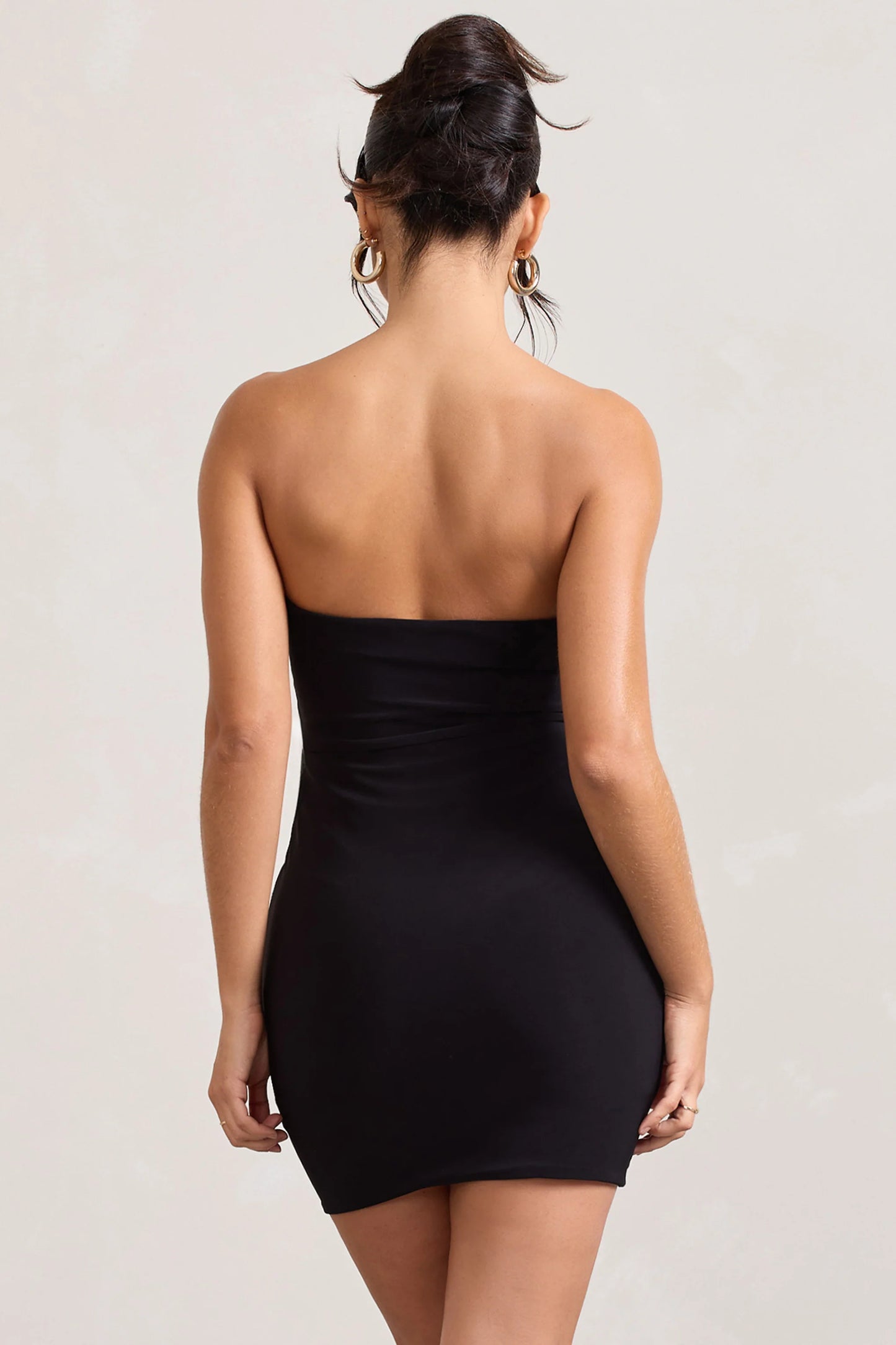 In The Press | Black Bandeau Bodycon Mini Dress