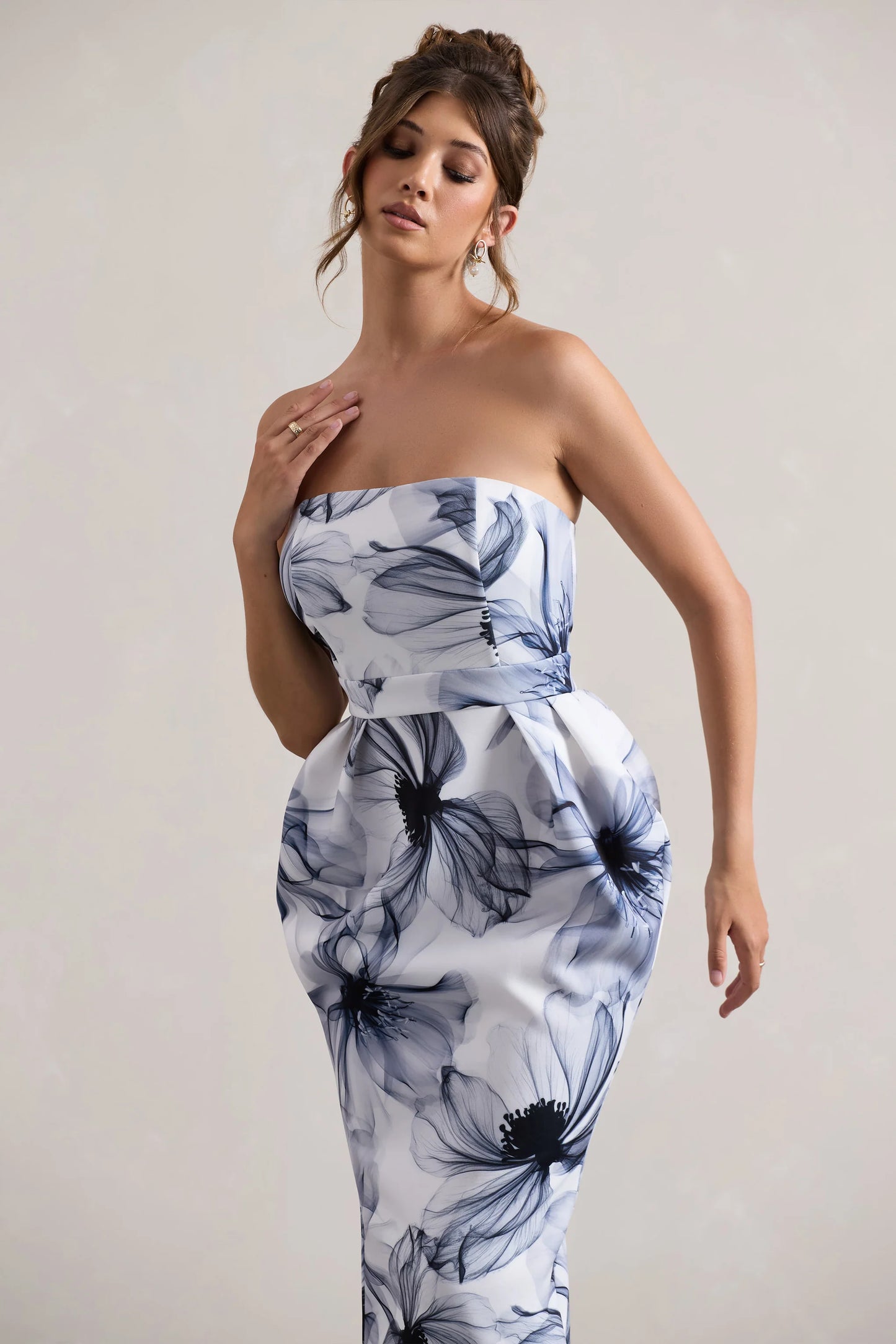 Chateau | Mono Print Bandeau Midi Dress